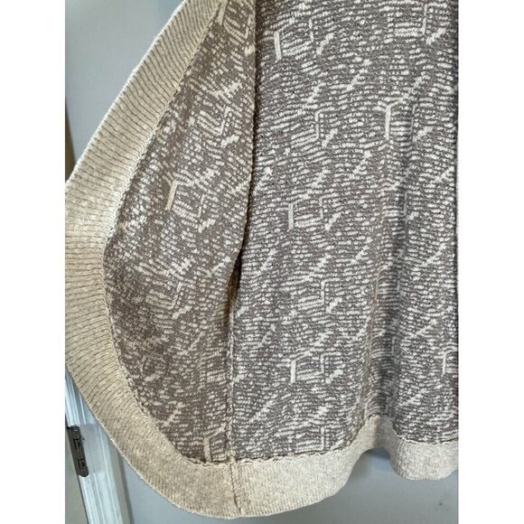 Chicos Sweater Women 8 Tan Cardigan Woven Neutral Beach Coastal Western Boho - Picture 4 of 12